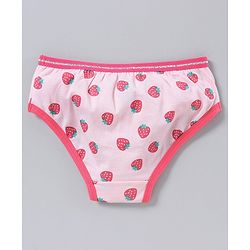 Pine Kids Anti Microbial & Bio Wash Hipster Panties Strawberry Print Pack of 3 - Rose Quartz Camella Rose White Pink
