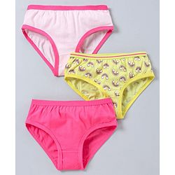 Pine Kids Anti Microbial and Bio Wash Cotton Panties Pack of 3 - Pink