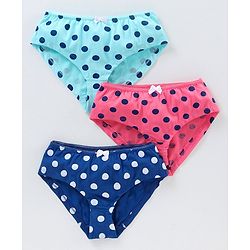 Pine Kids Polka Dot Panties Pack of 3 - Blue Pink