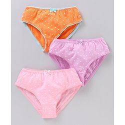 Pine Kids Printed Panties Pack of 3 - Orange Pink Purple
