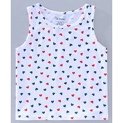 Pine Kids Anti Microbial & Biowash Sleeveless Slips Heart Print Pack of 3 - Red Blue White