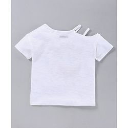 Pine Kids Half Sleeves 100% Cotton Bio Wash Tee Floral Print - White