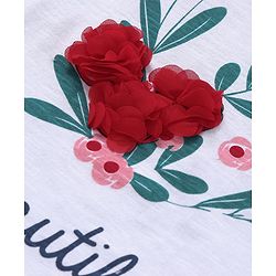 Pine Kids Half Sleeves 100% Cotton Bio Wash Tee Floral Print - White