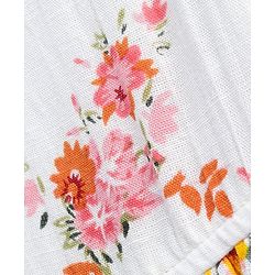 Pine Kids Floral Printed Singlet Frock with Smocked Bodice - White