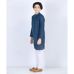 Pine Kids Full Sleeves Printed Kurta & Pajama - Blue