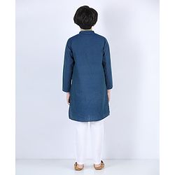 Pine Kids Full Sleeves Printed Kurta & Pajama - Blue