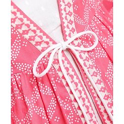 Pine Kids Printed Angarkha Top With Lehenga & Dupatta - Pink