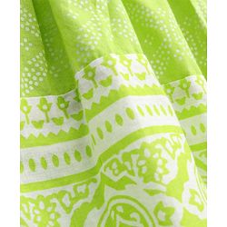 Pine Kids Printed Indo Western Ethnic Set with Mask - Green