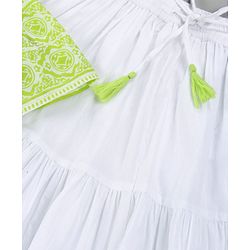 Pine Kids Printed Indo Western Ethnic Set with Mask - Green
