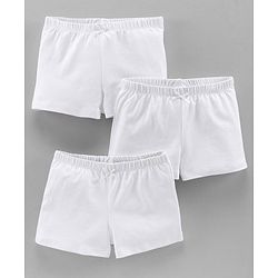 Pine Kids Organic Cotton Anti Bacterial Shorts Pack of 3 - White