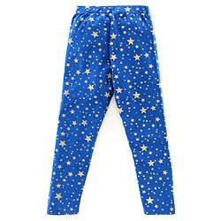 Pine Kids Mid Calf Anti Microbial Leggings Star Print - Blue