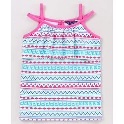Pine Kids Knitted Bio Washed Printed Top - Blue