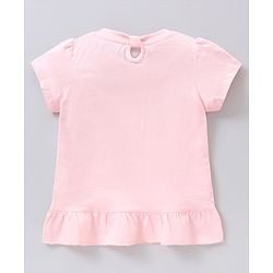 Pine Kids Short Sleeves Biowashed Top Heart Print - Pink