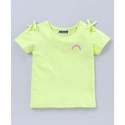 Pine Kids Half Sleeves Biowash Tees Text Print Pack of 2 - Green Blue