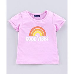 Pine Kids Half Sleeves Bio Wash Printed Top Pack of 2  - Pink Peach