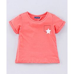 Pine Kids Half Sleeves Bio Wash Printed Top Pack of 2  - Pink Peach