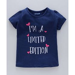 Pine Kids Half Sleeves Knitted Bio Wash Top Butterfly Print Pack of 2 - Blue Pink