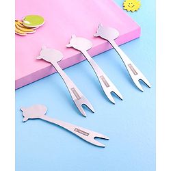 Pine Kids Stainless Steel Fruit Fork Pack of 4 - Length 12.5 cm Each
