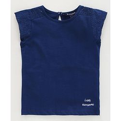 Pine Kids Half Sleeves Top - Navy Blue