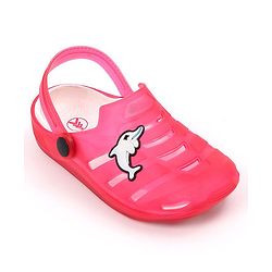 Pine Kids Clogs with Backstrap Dolphin Patch - Red
