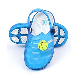 Pine Kids Clogs with Backstrap Ball Patch - Blue