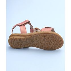 Pine Kids Laser Cut Flowers Sandals - Rose Gold