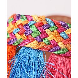 Pine Kids Ethnic Wear Chappal Fringe Detailing  - Brown