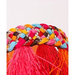 Pine Kids Ethnic Wear Chappal Fringe Detailing  - Navy Blue