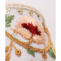 Pine Kids Ethnic Wear Chappal Floral Embroidery  - Pink