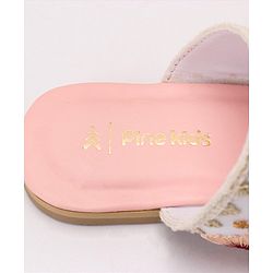 Pine Kids Ethnic Wear Chappal Floral Embroidery  - Pink