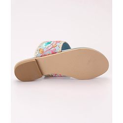 Pine Kids Ethnic Wear Chappal Floral Embroidery  - Sky Blue