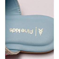 Pine Kids Ethnic Wear Chappal Floral Embroidery  - Sky Blue