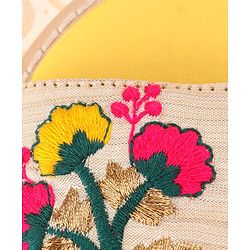 Pine Kids Ethnic Wear Sandals Floral Embroidery - Yellow