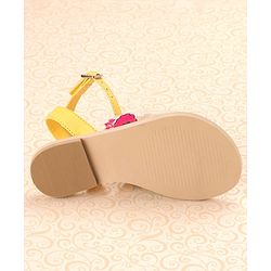 Pine Kids Ethnic Wear Sandals Floral Embroidery - Yellow