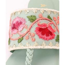 Pine Kids Ethnic Chappals Floral Embroidery - Blue