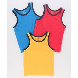 Pine Kids Sleeveless Anti Microbial and Biowash Vest Pack of 3 - Yellow