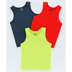 Pine Kids Sleeveless Anti Microbial and Biowash Vest Pack of 3 - Orange