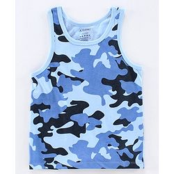 Pine Kids Sleeveless Anti microbial & Bio Wash Vest Pack of 2 - Green Blue