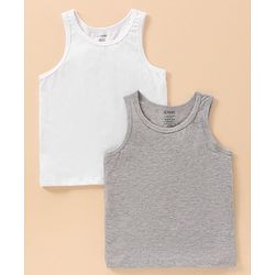 Pine Kids 100% Cotton Sleeveless Biowashed & Antimicrobial Vests Pack of 2 - Multicolor