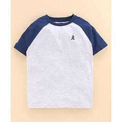 Pine Kids Raglan Sleeves Bio Wash Tee - Blue