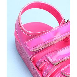 Pine Kids Party Wear Sandals With Velcro Closure - Pink