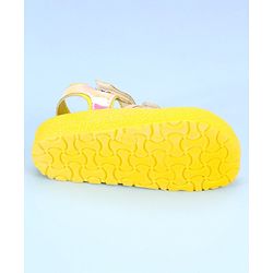 Pine Kids Party Wear Sandals With Velcro Closure - Yellow