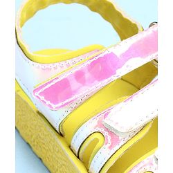 Pine Kids Party Wear Sandals With Velcro Closure - Yellow