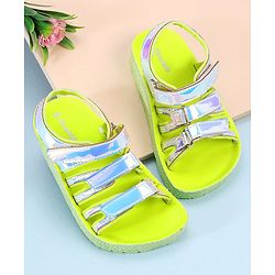 Pine Kids Party Wear Sandals With Velcro Closure - Pink