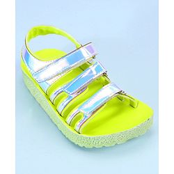Pine Kids Party Wear Sandals With Velcro Closure - Pink