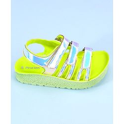 Pine Kids Party Wear Sandals With Velcro Closure - Pink