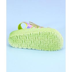 Pine Kids Party Wear Sandals With Velcro Closure - Pink