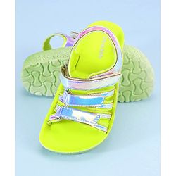 Pine Kids Party Wear Sandals With Velcro Closure - Pink