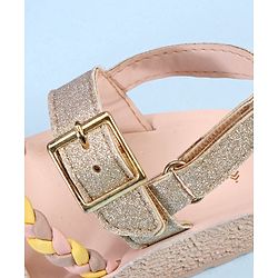 Pine Kids  Party Wear Sandals With Dual Velcro Closure - Cream