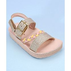 Pine Kids  Party Wear Sandals With Dual Velcro Closure - Cream